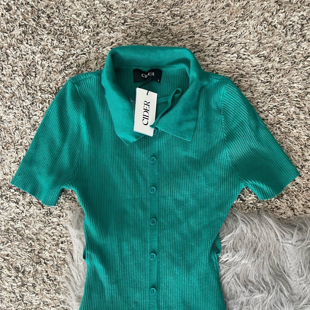 Cider Green Open Back Bodycon Midi Dress - Picture 3 of 10